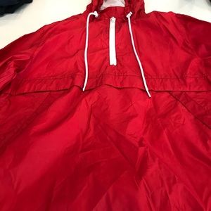 Red Windbreaker. Half Zip